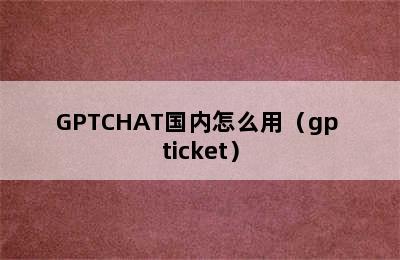 GPTCHAT国内怎么用（gp ticket）